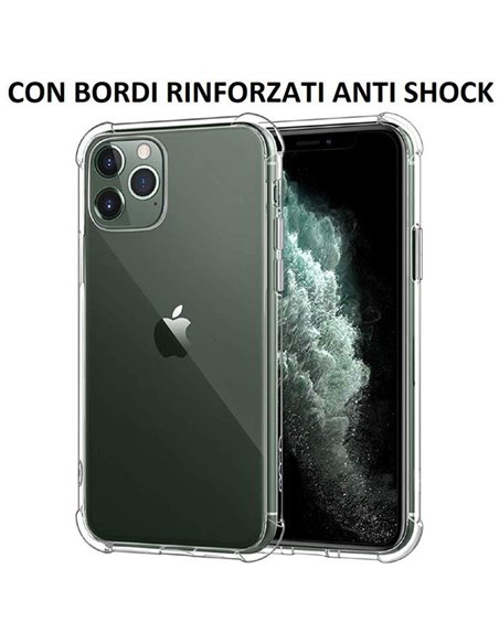 CUSTODIA per APPLE IPHONE 11 PRO (5.8') IN GEL TPU SILICONE TRASPARENTE SLIM 0,5mm CON BORDI RINFORZATI ANTI SHOCK