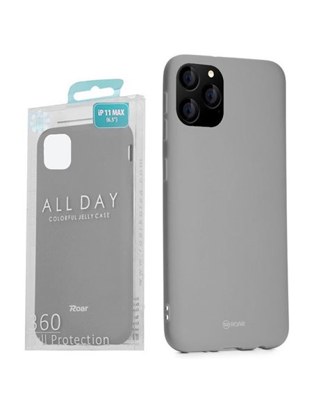 CUSTODIA per APPLE IPHONE 11 PRO MAX (6.5') IN GEL TPU SILICONE COLORE GRIGIO ALTA QUALITA' ROAR COLORFUL BLISTER