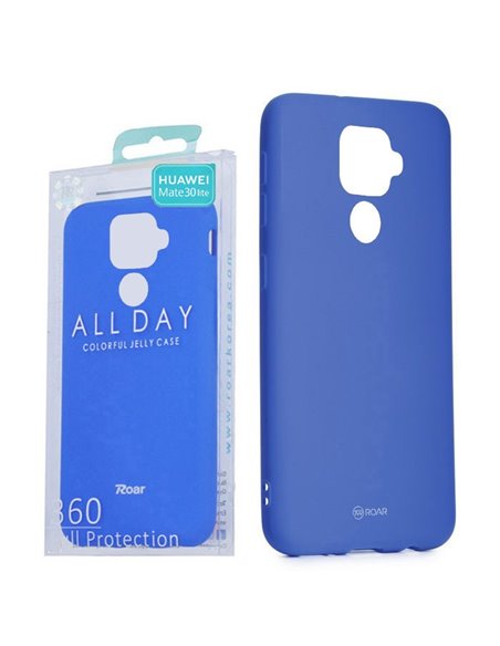 CUSTODIA per HUAWEI MATE 30 LITE IN GEL TPU SILICONE COLORE BLU ALTA QUALITA' ROAR COLORFUL