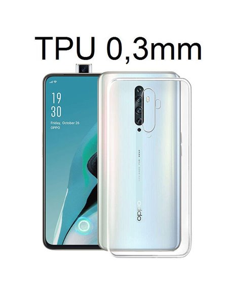 CUSTODIA per OPPO RENO 2Z, RENO 2F IN GEL TPU SILICONE ULTRA SLIM 0,3mm TRASPARENTE