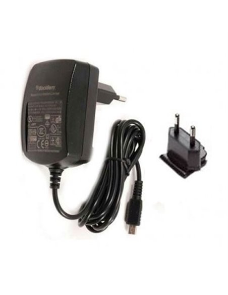 CARICATORE DA RETE 500mAh ORIGINALE BLACKBERRY CON CONNETTORE MICRO USB COLORE NERO ASY-18080-001 BLISTER