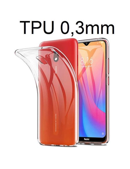 CUSTODIA per XIAOMI REDMI 8A - IN GEL TPU SILICONE ULTRA SLIM 0,3mm TRASPARENTE