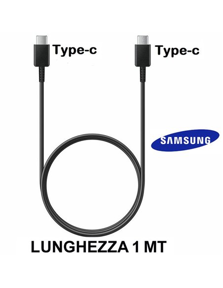 CAVO TYPE-C / TYPE-C ORIGINALE SAMSUNG EP-DG977BBE - LUNGHEZZA 1 MT COLORE NERO BULK