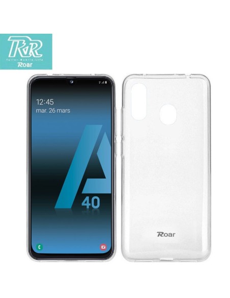 CUSTODIA per SAMSUNG GALAXY A40 (SM-A405) IN GEL TPU TRASPARENTE ALTA QUALITA' ROAR BLISTER