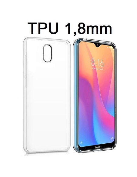 CUSTODIA per XIAOMI REDMI 8A - IN GEL TPU SILICONE 1,8mm TRASPARENTE