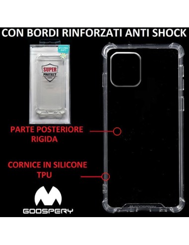 CUSTODIA per APPLE IPHONE 11 PRO (5.8') CON PARTE POSTERIORE RIGIDA, CORNICE IN SILICONE TRASPARENTE E BORDI RINFORZATI ANTI SHO