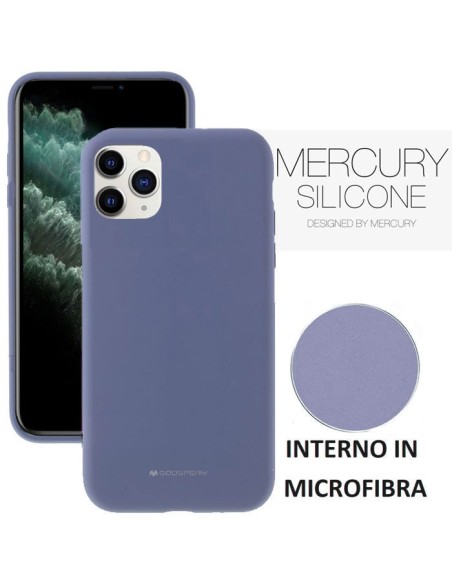 CUSTODIA per APPLE IPHONE 11 PRO MAX (6.5') IN SILICONE CON INTERNO IN MICROFIBRA LAVANDA ALTA QUALITA' MERCURY BLISTER