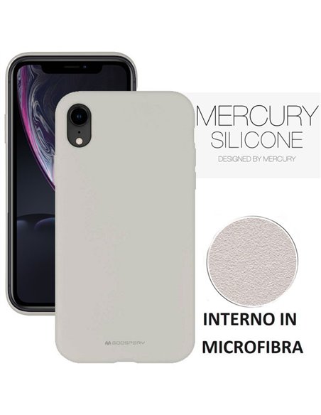 CUSTODIA per APPLE IPHONE XR (6.1') IN SILICONE SOFT TOUCH CON INTERNO IN MICROFIBRA COLORE GRIGIO ALTA QUALITA' MERCURY