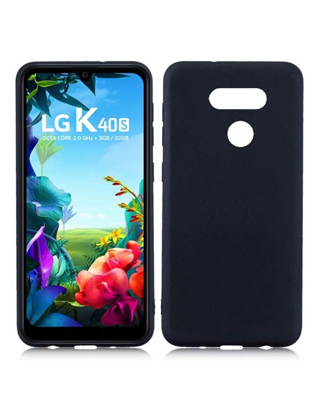 CUSTODIA per LG K40S, K40S DUAL SIM IN GEL TPU SILICONE SLIM COLORE NERO SATINATO