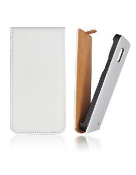 CUSTODIA VERTICALE SLIM FLIP PELLE per SAMSUNG I9100 GALAXY S II, I9105 GALAXY S II PLUS COLORE BIANCO