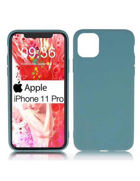 CUSTODIA per APPLE IPHONE 11 PRO (5.8') IN GEL TPU SILICONE SLIM COLORE PETROLIO SATINATO