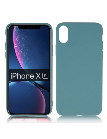 CUSTODIA per APPLE IPHONE XR (6.1') IN GEL TPU SILICONE SLIM COLORE PETROLIO SATINATO