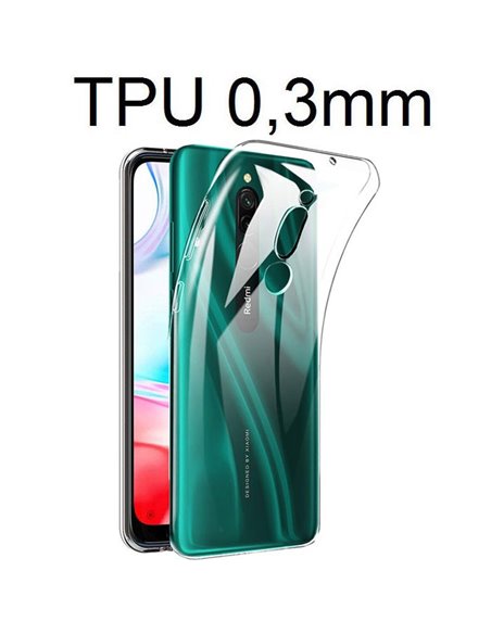 CUSTODIA per XIAOMI REDMI 8, REDMI 8A PRO - IN GEL TPU SILICONE ULTRA SLIM 0,3mm TRASPARENTE