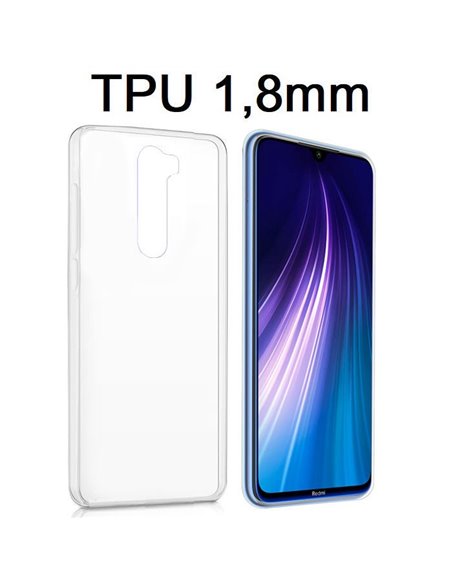 CUSTODIA per XIAOMI REDMI NOTE 8 PRO - IN GEL TPU SILICONE 1,8mm TRASPARENTE