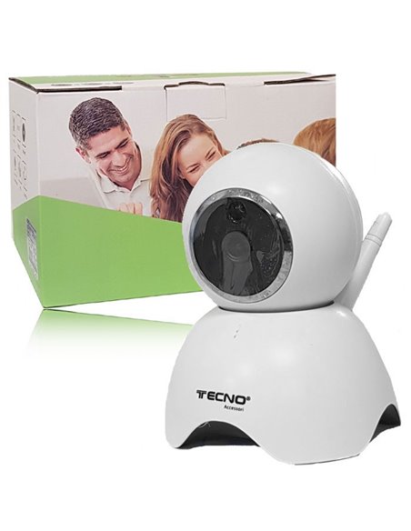 TELECAMERA IP WIRELESS TC-2212 PER VIDEOSORVEGLIANZA CON 10 LED AD INFRAROSSI E ROTAZIONE A 360Â° COLORE BIANCO TECNO