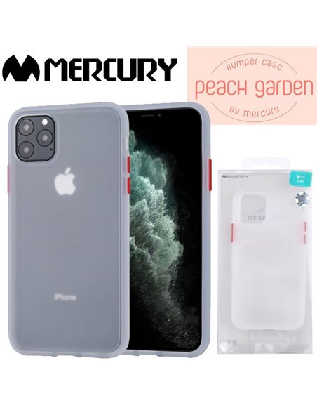 CUSTODIA per APPLE IPHONE 11 PRO - CORNICE IN TPU E PARTE POSTERIORE IN POLICARBONATO BIANCO-TRASPARENTE ALTA QUALITA' MERCURY