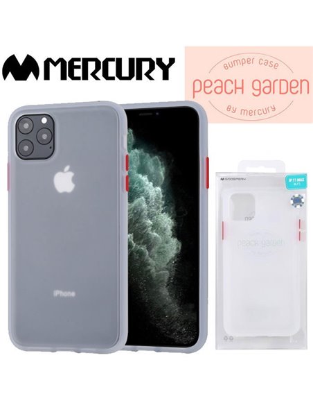 CUSTODIA per APPLE IPHONE 11 PRO MAX - PARTE POSTERIORE POLICARBONATO E CORNICE IN TPU BIANCO-TRASPARENTE ALTA QUALITA' MERCURY