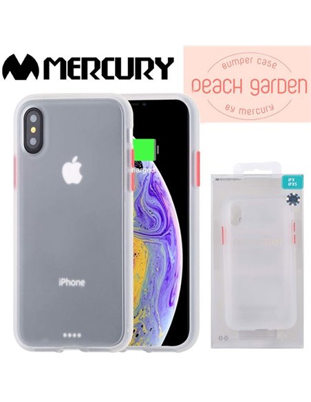 CUSTODIA per APPLE IPHONE X, XS - CORNICE IN TPU E PARTE POSTERIORE IN POLICARBONATO BIANCO-TRASPARENTE ALTA QUALITA' MERCURY