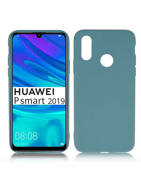 CUSTODIA per HUAWEI P SMART 2019, HONOR 10 LITE IN GEL TPU SILICONE SLIM COLORE PETROLIO SATINATO