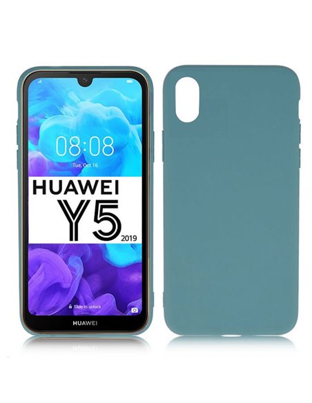 CUSTODIA per HUAWEI Y5 2019, HONOR 8S IN GEL TPU SILICONE SLIM COLORE PETROLIO SATINATO