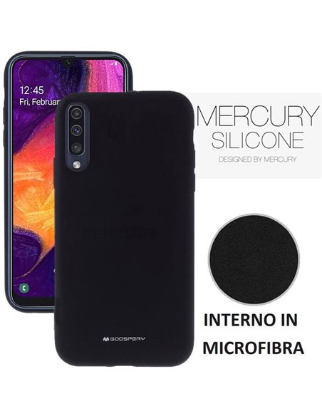 CUSTODIA per SAMSUNG GALAXY A50 (A505), A30s (A307), A50s (A507) - IN SILICONE INTERNO IN MICROFIBRA NERO ALTA QUALITA' MERCURY