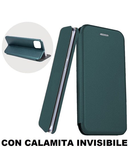 CUSTODIA per APPLE IPHONE 11 (6.1') - FLIP ORIZZONTALE SIMILPELLE CON CHIUSURA MAGNETICA INVISIBILE E INTERNO IN TPU VERDE