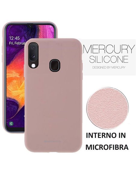 CUSTODIA per SAMSUNG GALAXY A20e (SM-A202) - IN SILICONE CON INTERNO IN MICROFIBRA COLORE SABBIA ALTA QUALITA' MERCURY BLISTER