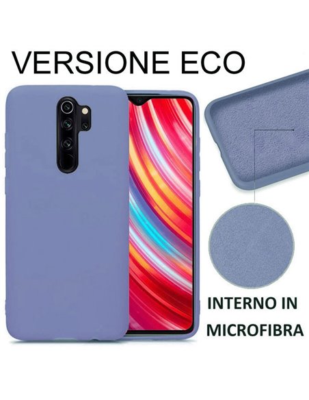 CUSTODIA per XIAOMI REDMI NOTE 8 PRO IN SILICONE CON EFFETTO SOFT TOUCH ED INTERNO IN MICROFIBRA LAVANDA VERSIONE ECO