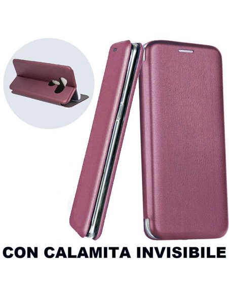 CUSTODIA per LG K50S - FLIP ORIZZONTALE SIMILPELLE CON CHIUSURA MAGNETICA INVISIBILE ED INTERNO IN TPU COLORE BORDEAUX