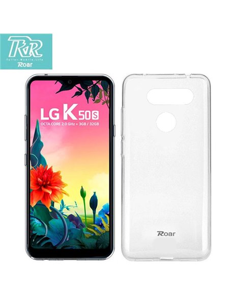 CUSTODIA per LG K50S, K50S DUAL SIM - IN GEL TPU SILICONE TRASPARENTE ALTA QUALITA' ROAR COLORFUL BLISTER