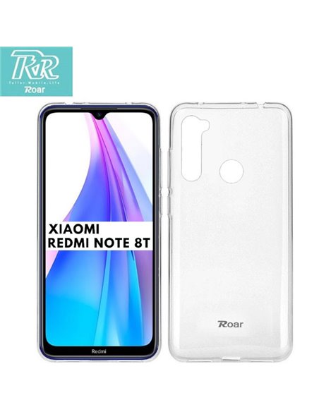 CUSTODIA per XIAOMI REDMI NOTE 8T - IN GEL TPU SILICONE TRASPARENTE ALTA QUALITA' ROAR COLORFUL BLISTER