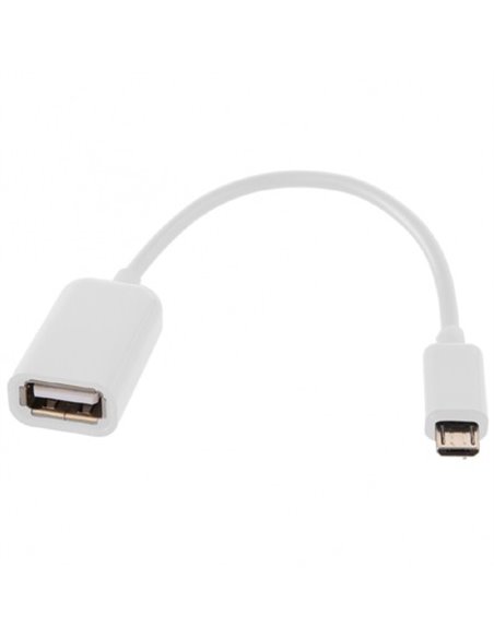 ADATTATORE DA MICRO USB MASCHIO A USB FEMMINA OTG CON CAVO COLORE BIANCO