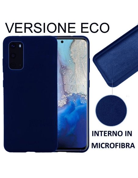 CUSTODIA per SAMSUNG GALAXY S20 PLUS (G985) - SILICONE EFFETTO SOFT TOUCH E INTERNO IN MICROFIBRA BLU VERSIONE ECONOMICA