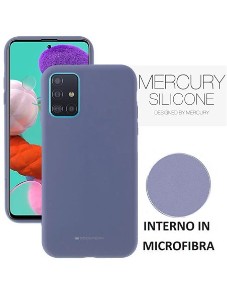 CUSTODIA per SAMSUNG GALAXY A51 (SM-A515) - IN SILICONE CON INTERNO IN MICROFIBRA COLORE LAVANDA ALTA QUALITA' MERCURY - ATTENZI