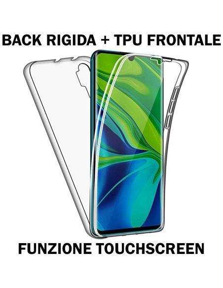 CUSTODIA per XIAOMI MI NOTE 10, MI NOTE 10 PRO, MI CC9 PRO - CON PARTE POSTERIORE RIGIDA + PARTE FRONTALE IN TPU SILICONE TRASPA