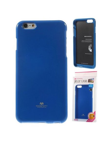 CUSTODIA GEL TPU SILICONE per APPLE IPHONE 6, IPHONE 6S 4.7' POLLICI COLORE BLU LUCIDO ALTA QUALITA' MERCURY BLISTER