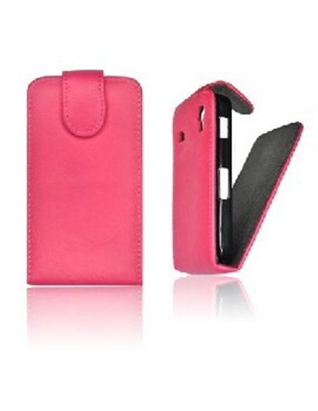 CUSTODIA VERTICALE FLIP PELLE per SAMSUNG I9000 GALAXY S, I9001 Galaxy S Plus COLORE ROSA