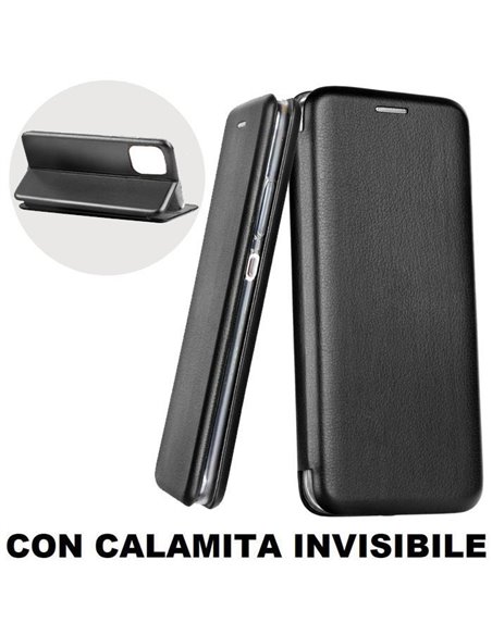 CUSTODIA per SAMSUNG GALAXY S10 LITE, A91 - FLIP ORIZZONTALE SIMILPELLE CON CHIUSURA MAGNETICA INVISIBILE E INTERNO IN TPU NERO