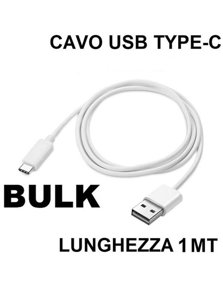 CAVO USB TYPE-C 3.1 - LUNGHEZZA 1 MT COLORE BIANCO BULK