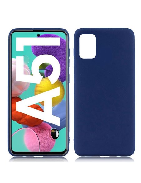 CUSTODIA per SAMSUNG GALAXY A51 (SM-A515) - IN GEL TPU SILICONE SLIM COLORE BLU SATINATO - ATTENZIONE: Non compatibile con Galax