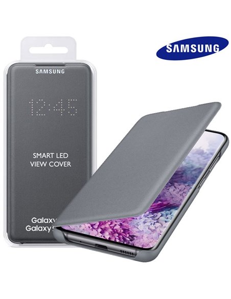 CUSTODIA ORIGINALE SAMSUNG LED VIEW COVER EF-NG985PJEGEU per GALAXY S20 PLUS (G985) - CON DISPLAY A LED PER NOTIFICHE GRIGIO