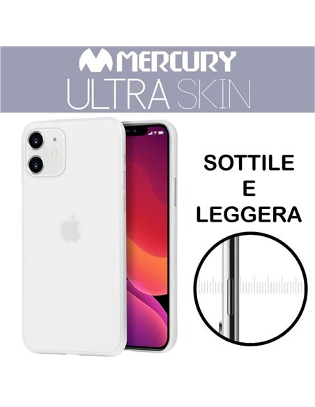 CUSTODIA per APPLE IPHONE 11 (6.1') BACK RIGIDA ULTRA SLIM 0,3mm COLORE BIANCO-TRASPARENTE MERCURY BLISTER