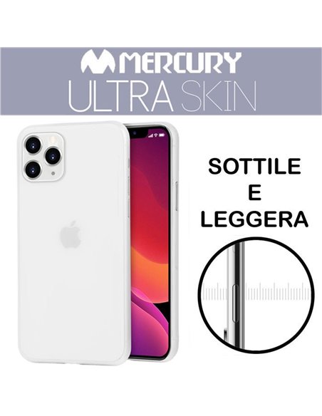 CUSTODIA per APPLE IPHONE 11 PRO (5.8') BACK RIGIDA ULTRA SLIM 0,3mm COLORE BIANCO-TRASPARENTE MERCURY BLISTER