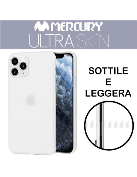 CUSTODIA per APPLE IPHONE 11 PRO MAX (6.5') BACK RIGIDA ULTRA SLIM 0,3mm COLORE BIANCO-TRASPARENTE MERCURY BLISTER