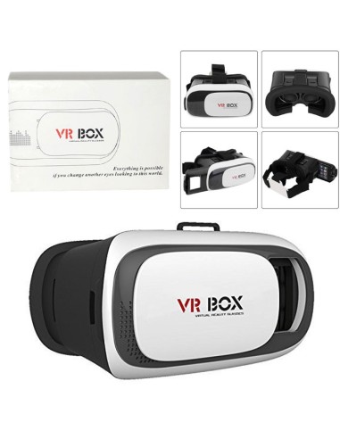 VISORE VR 3D REALTA' VIRTUALE PER DISPOTIVI DA 4' FINO A 6' POLLICI CON FASCIA REGOLABILE COLORE BIANCO E NERO BLISTER