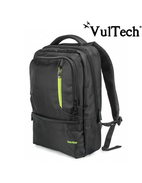 ZAINO BORSA PER NOTEBOOK FINO A 15.6' IN NYLON CON 4 SCOMPARTI, MANIGLIA E BRETELLE A SPALLA COLORE NERO ZB-01 VULTECH