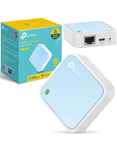 NANO ROUTER WIRELESS PORTATILE N 300Mbps CON MODALITA' ROUTER, HOTSPOT, RANGE EXTENDER COLORE BIANCO TP-LINK BLISTER