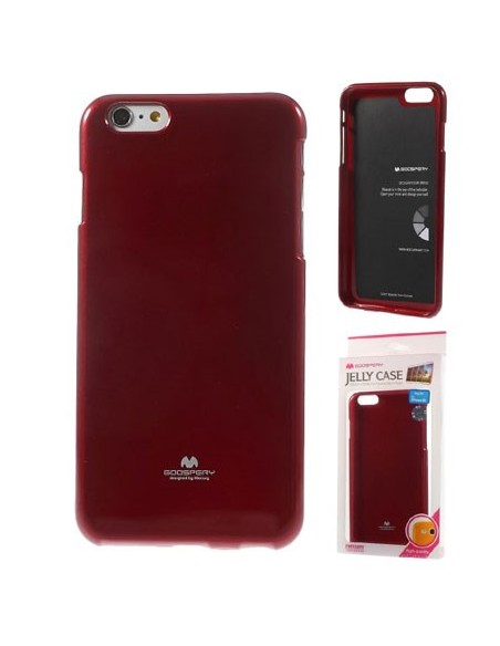 CUSTODIA GEL TPU SILICONE per APPLE IPHONE 6, IPHONE 6S 4.7' POLLICI COLORE ROSSO LUCIDO ALTA QUALITA' MERCURY BLISTER