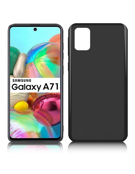 CUSTODIA per SAMSUNG GALAXY A71 (SM-A715) IN GEL TPU SILICONE COLORE NERO