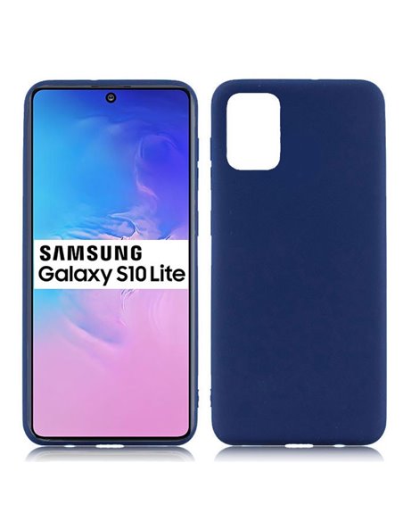 CUSTODIA per SAMSUNG GALAXY S10 LITE (SM-G770), A91 - IN GEL TPU SILICONE SLIM COLORE BLU SATINATO
